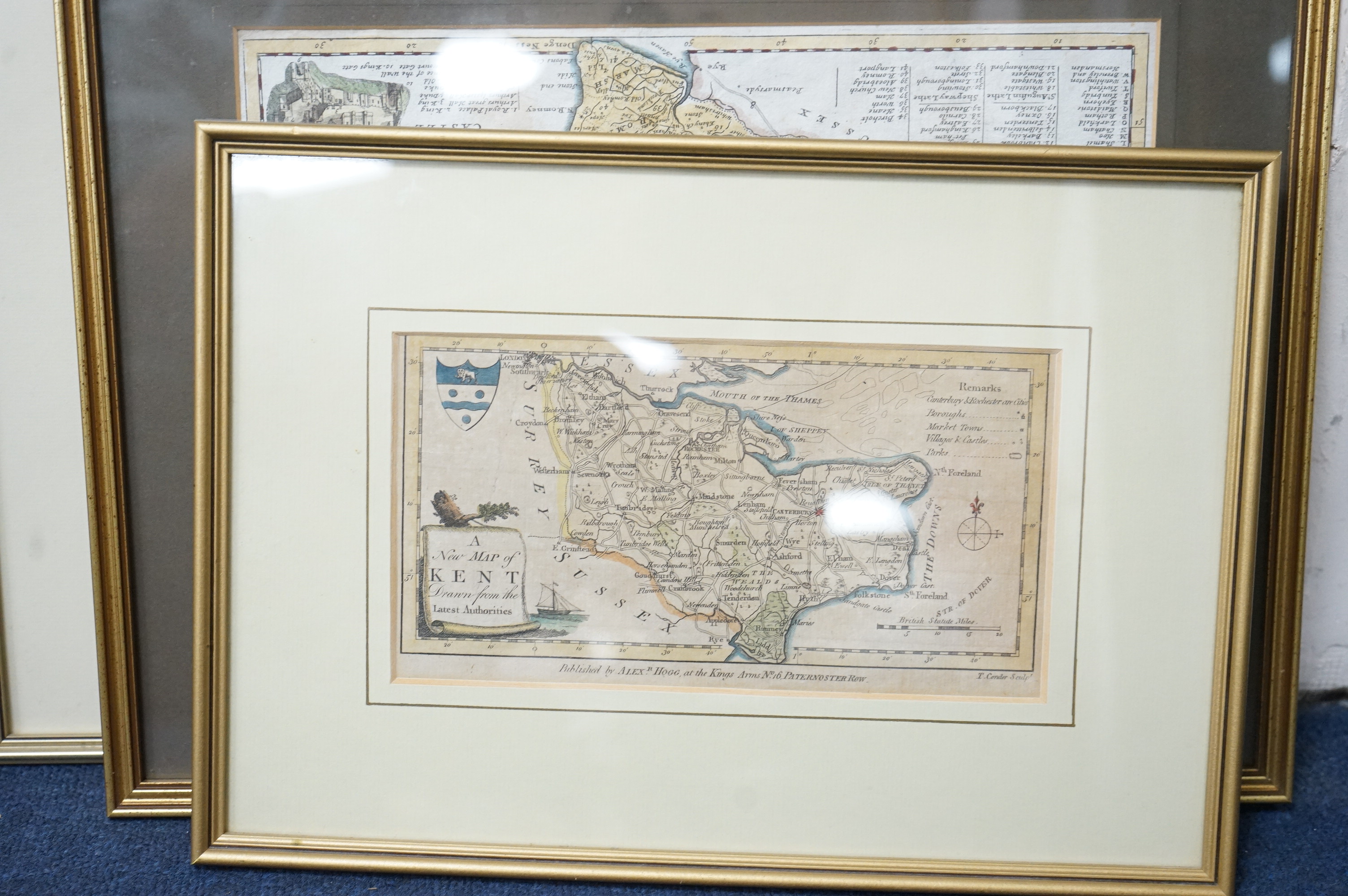Kent Maps, Norden cantium quod nunc and open (six), largest 34 x 40cm